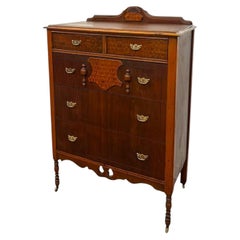 Vintage 5-Drawer Tallboy Dresser–Vintage Chest of Drawers with Dovetail Joinery.