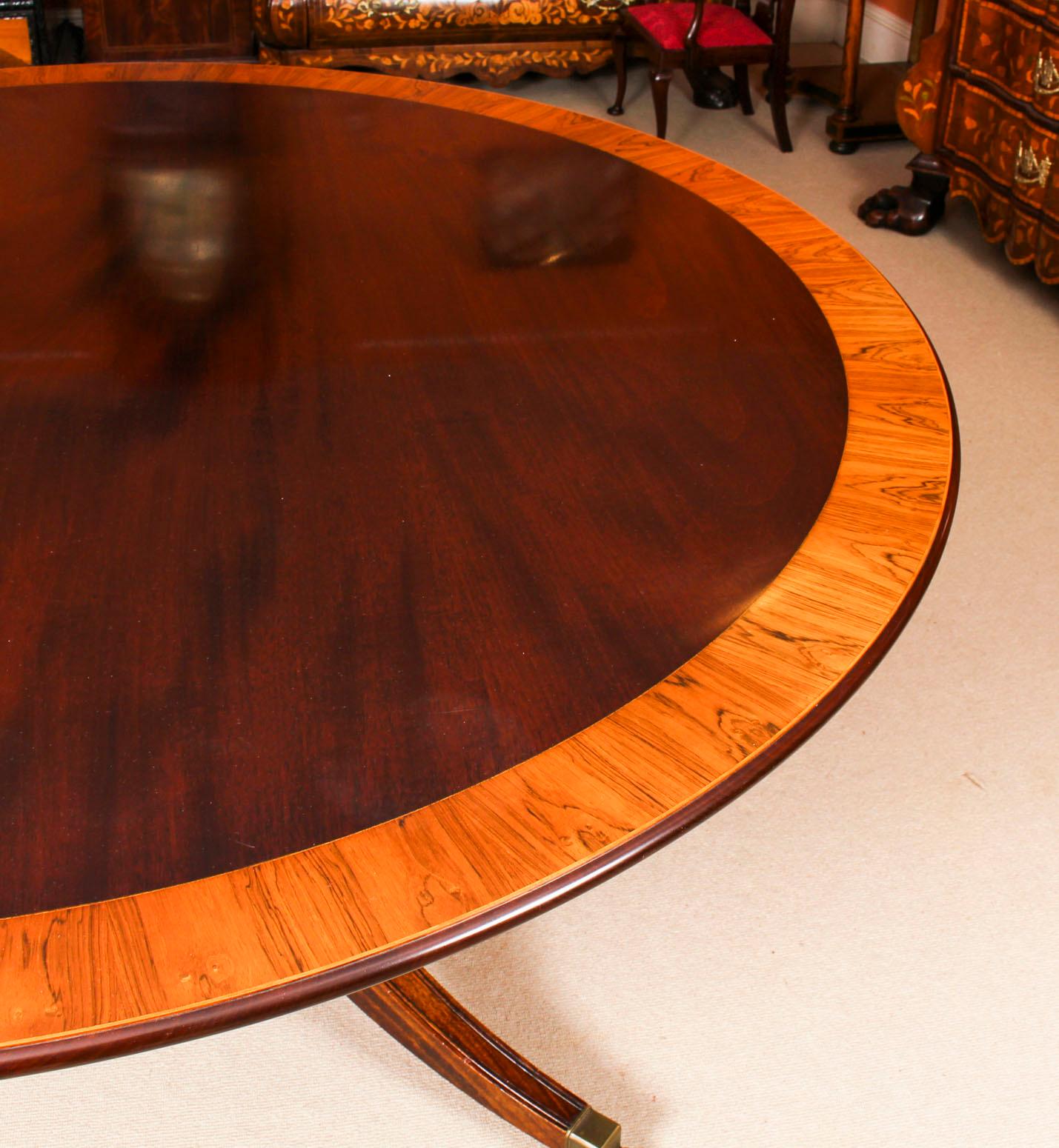 English Vintage Round Mahogany Table by Millwood Cabinet Makers, 20th Century
