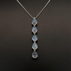 Vintage 5 Pear Moonstone Gold Drop Necklace