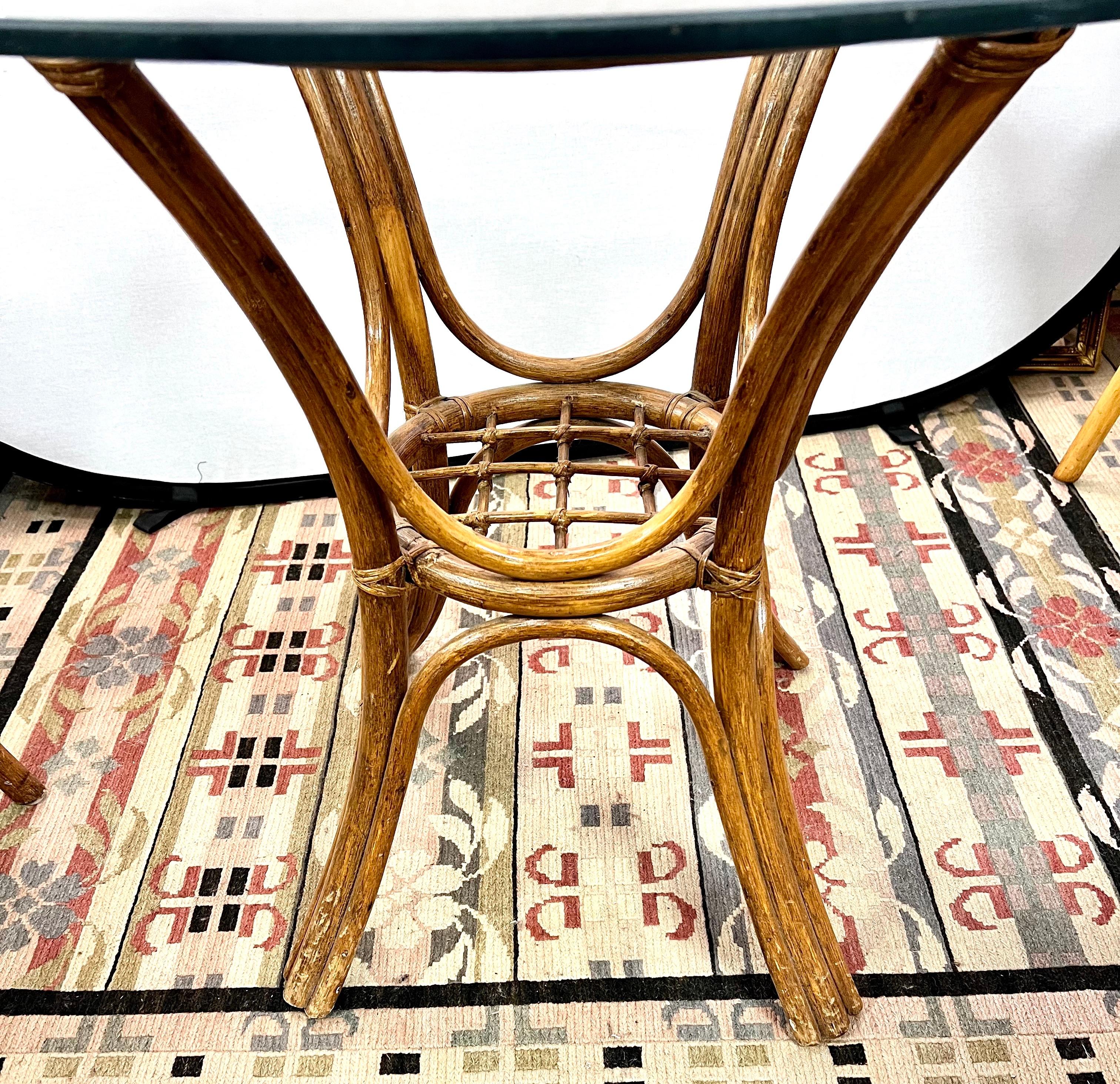 bamboo glass table and chairs