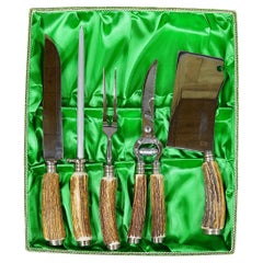 Vintage 5-piece carving set with box - Baron Solingen Germany 1950s