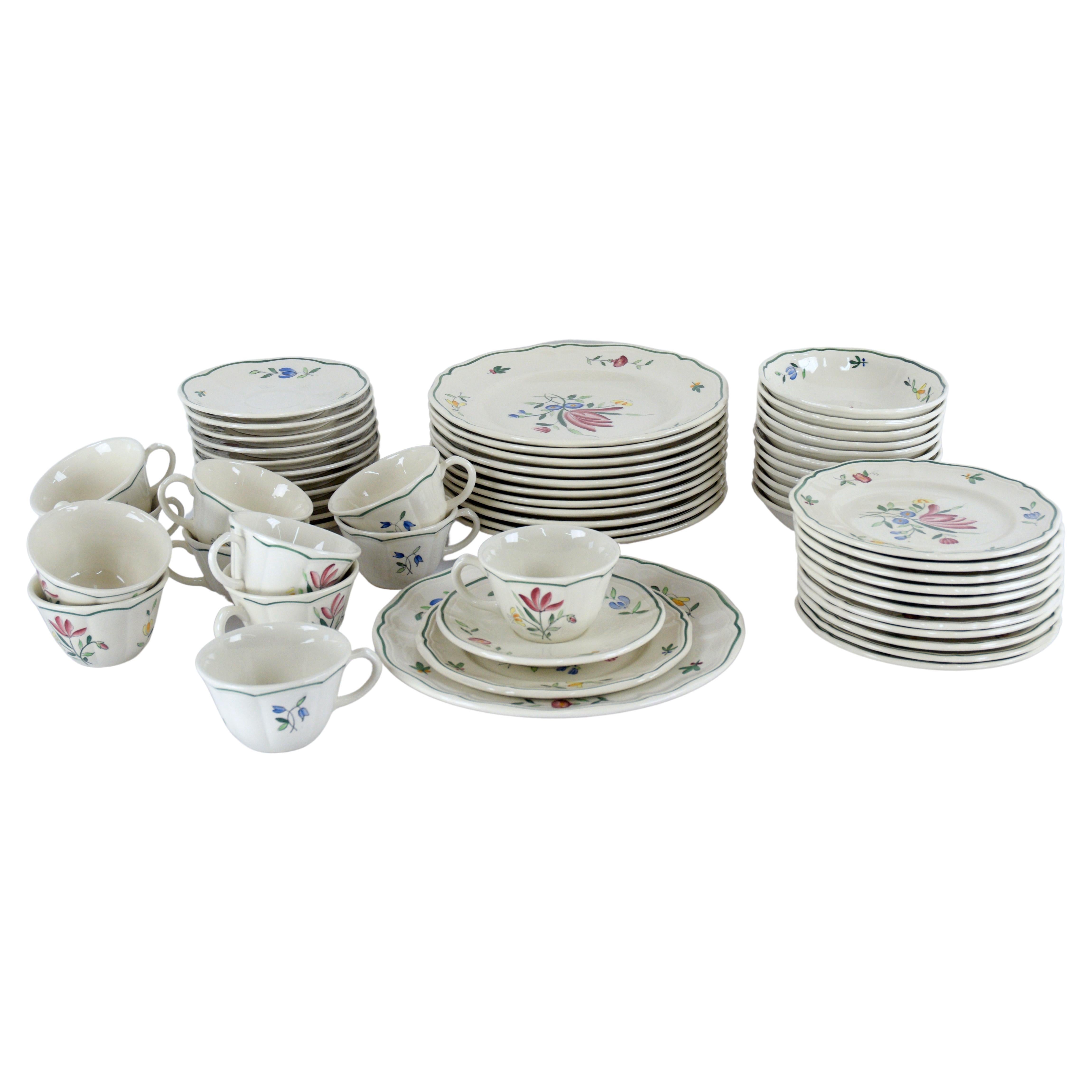 Vintage 5-Piece Longchamp Tulip Place Setting, Set of 12, France