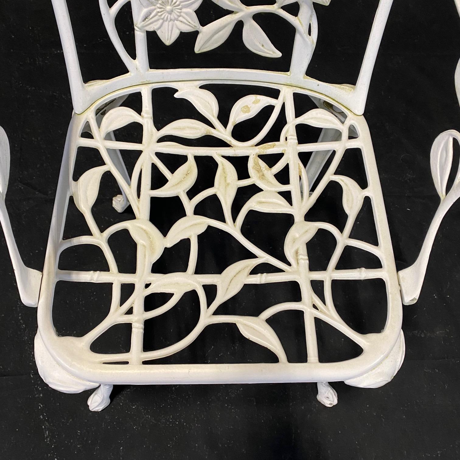 Vintage 5 Piece Set of English Nova Garden Patio Furniture with Vines and Leaves For Sale 3