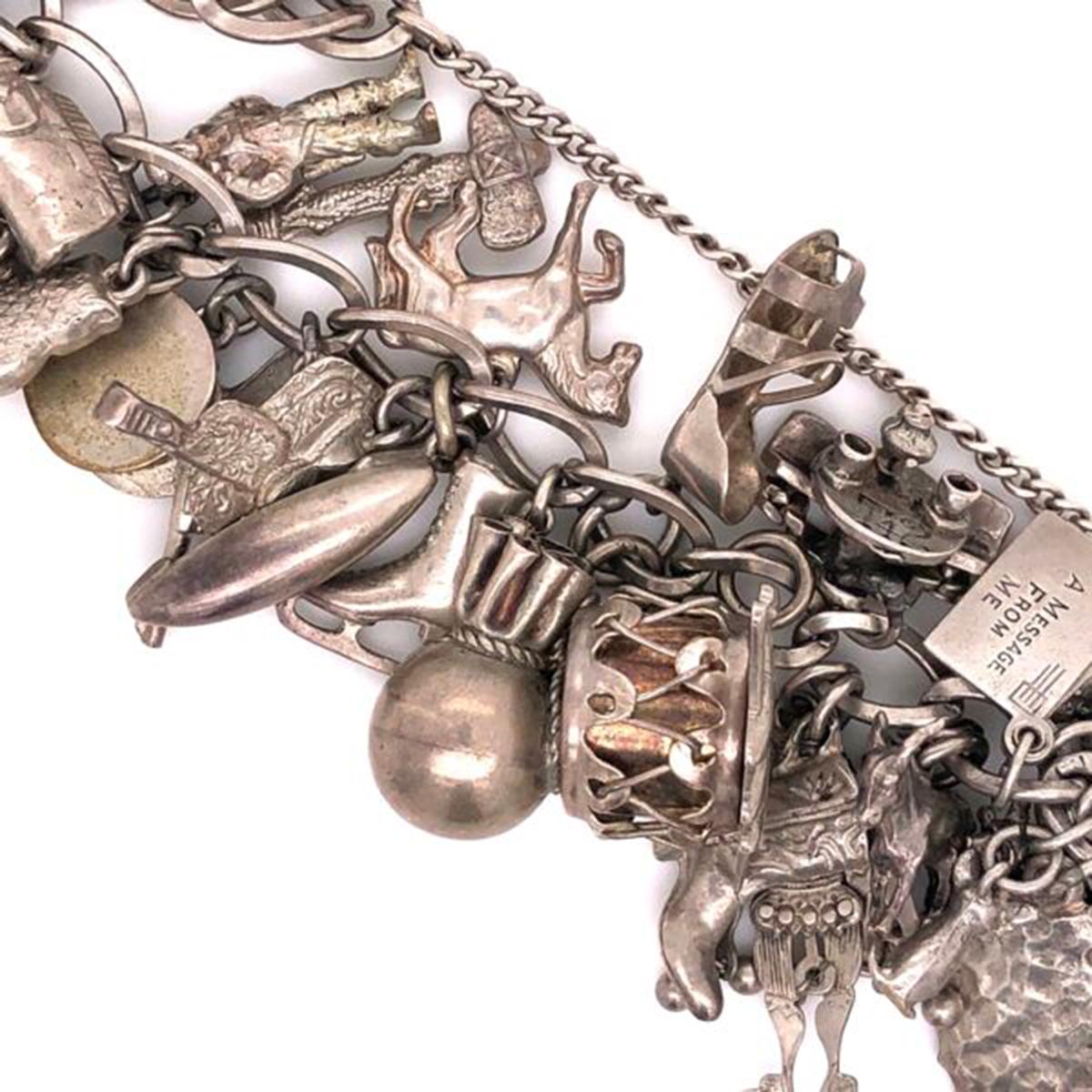 vintage silver charm bracelet