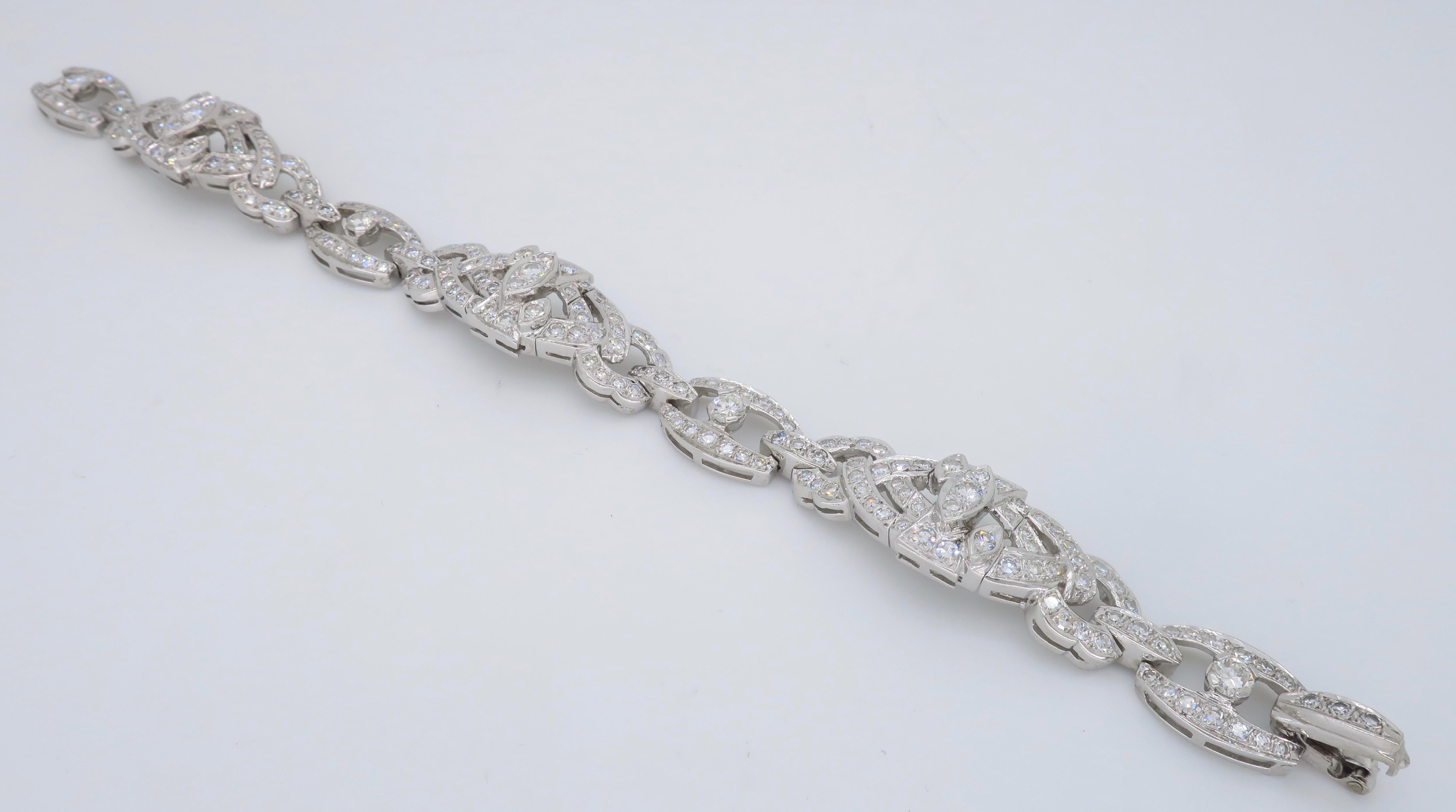 Vintage 5.00 Carat Diamond Link Bracelet 2