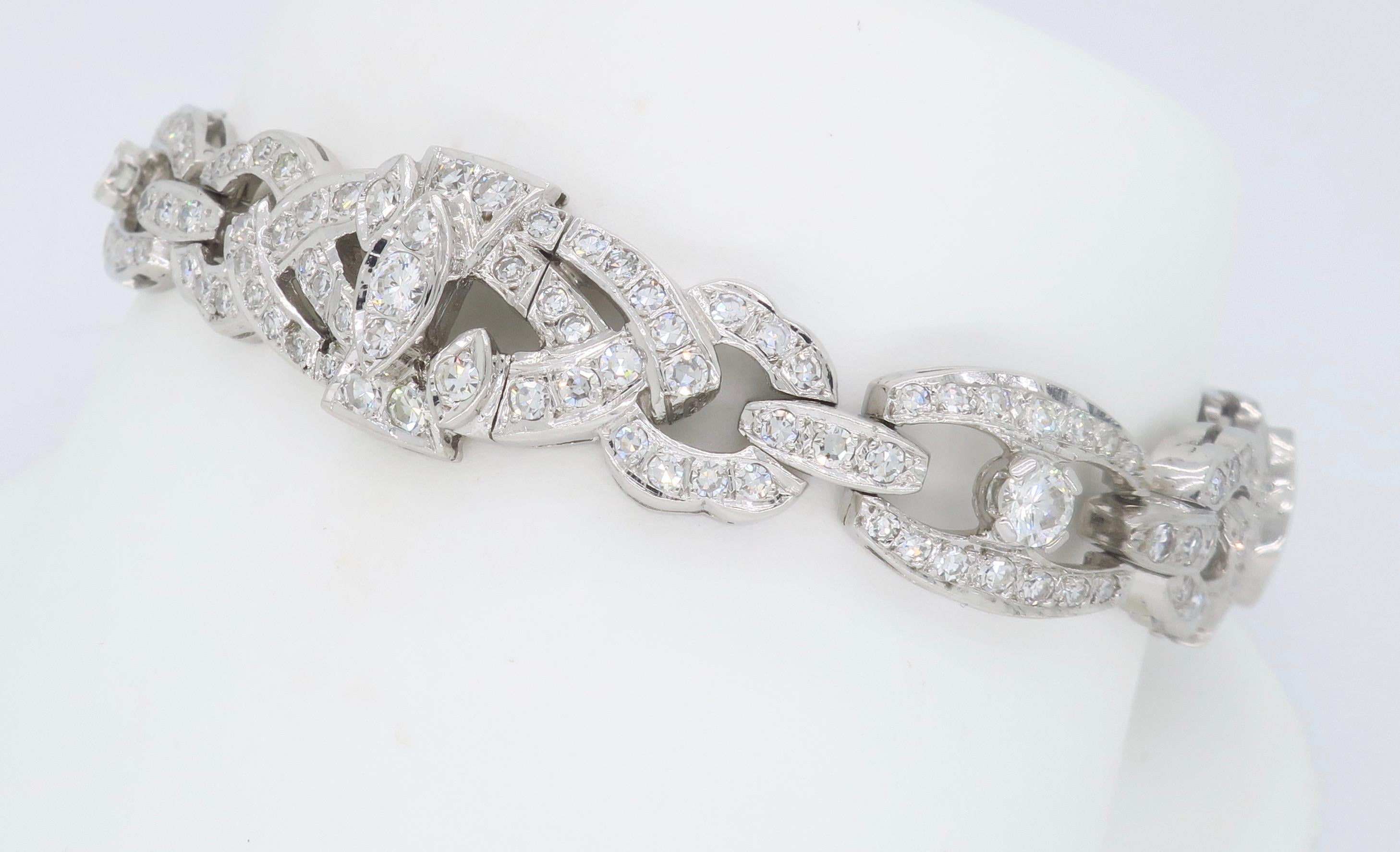 Vintage 5.00 Carat Diamond Link Bracelet 3
