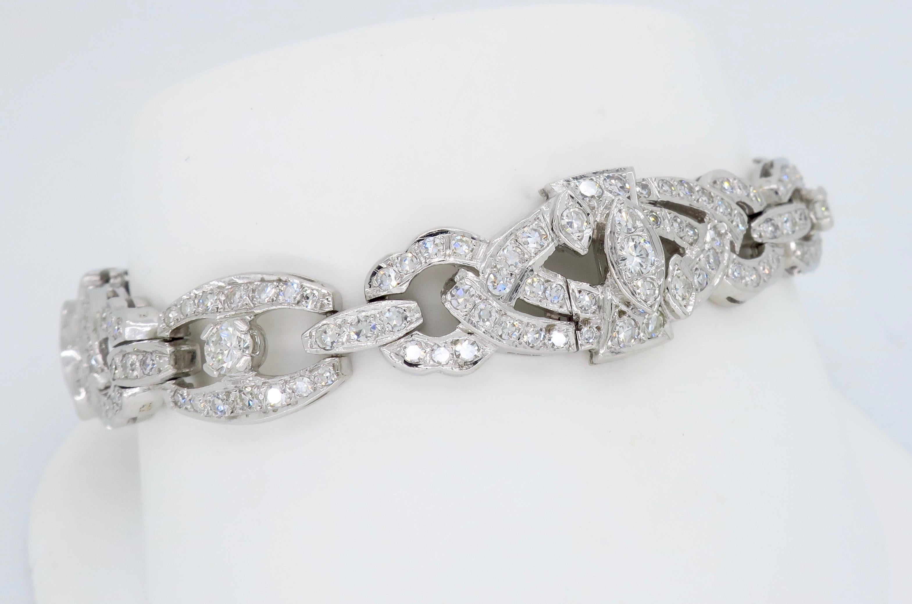 Vintage 5.00 Carat Diamond Link Bracelet 4