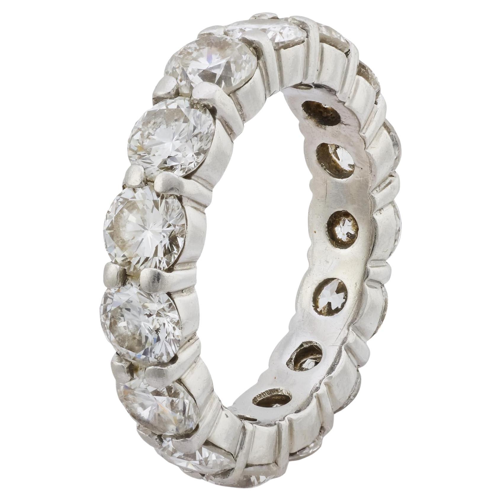 Vintage 5.00 carat diamond platinum eternity band