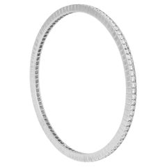 Pulsera vintage de oro blanco de 18 quilates con diamante redondo talla brillante de 5,00 quilates