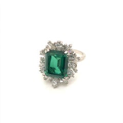 Vintage 5.00 Carat Tourmaline Diamond Gold Ring