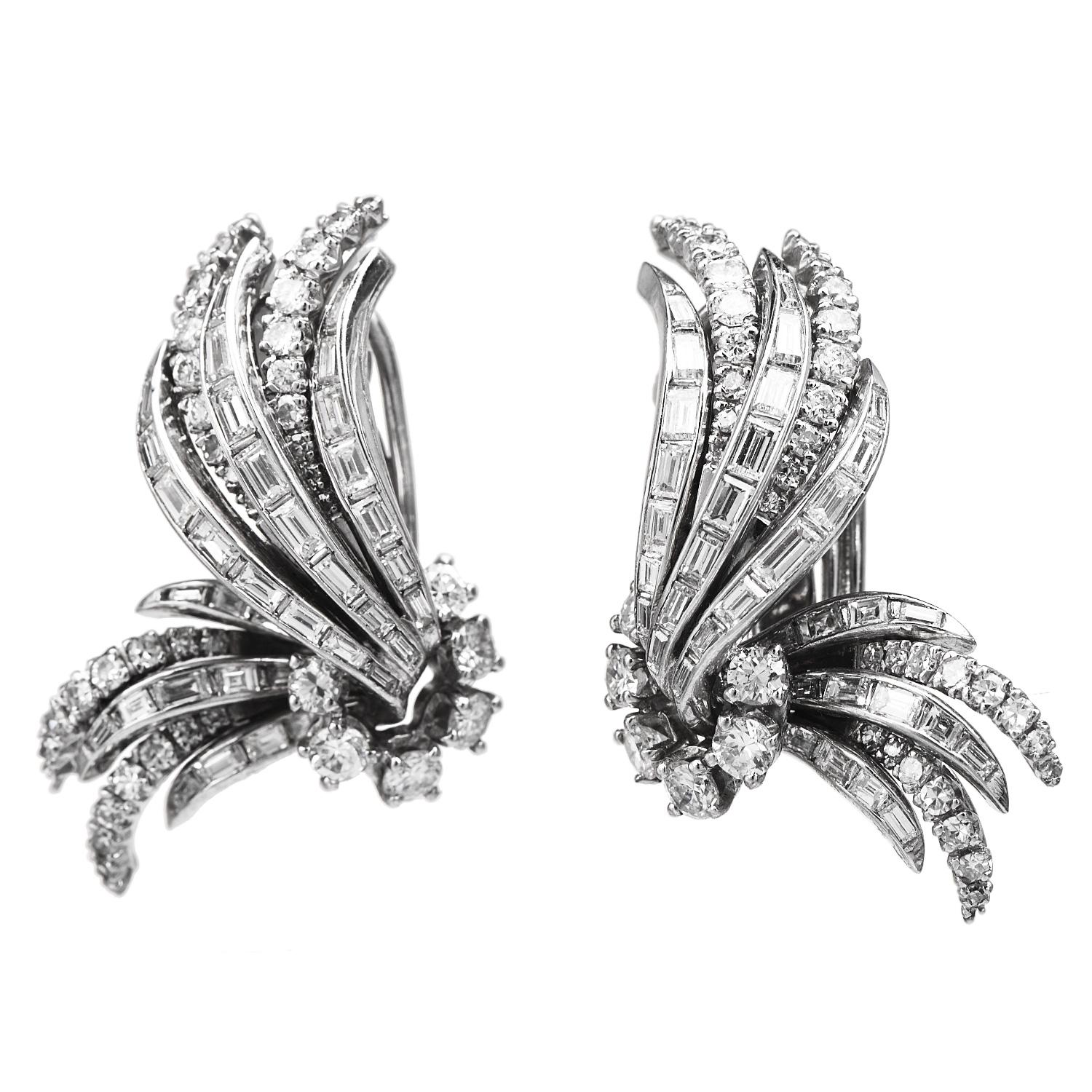 art deco clip on earrings