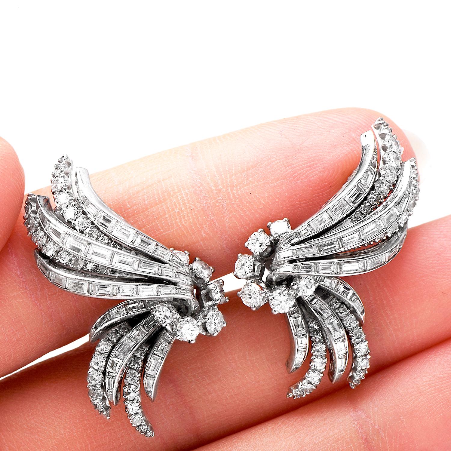 vintage platinum earrings