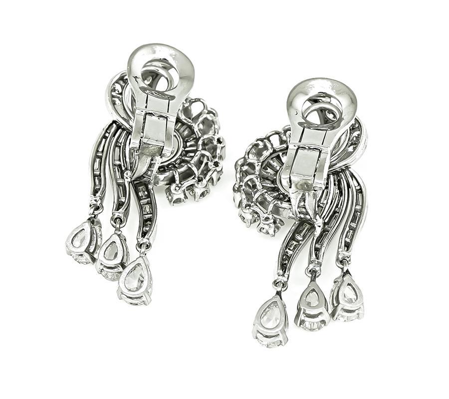 Pendientes vintage de diamantes de 5,00 ct en Bueno estado para la venta en New York, NY