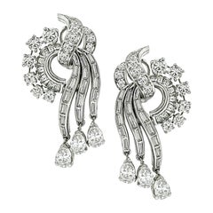 Boucles d'oreilles vintage en diamant de 5.00ct