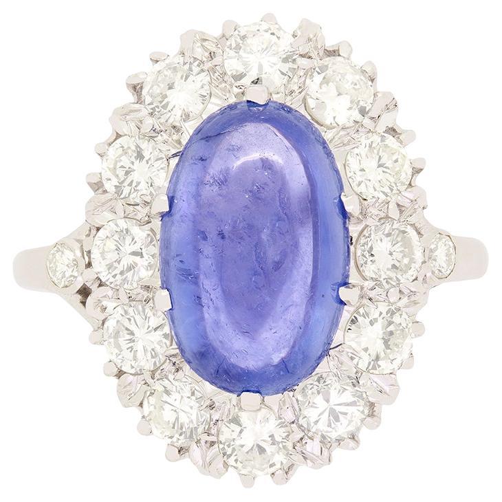 Vintage 5.00ct Sapphire and Diamond Cluster c.1950s For Sale