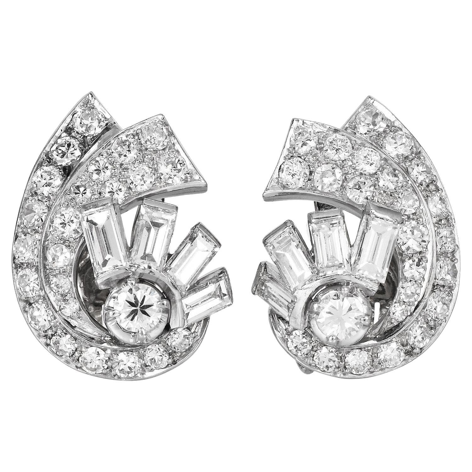 Platinum clip on earrings outlet