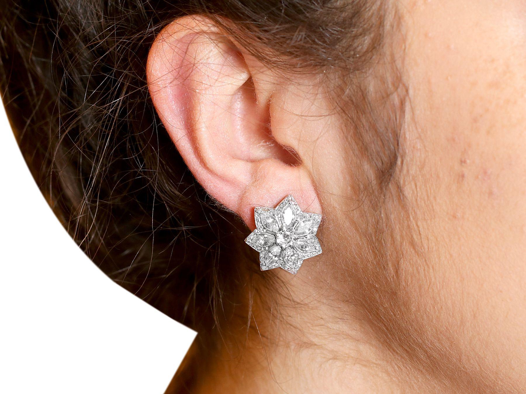 1940s 5.07 Carat Diamond, Platinum and Palladium Earrings 1