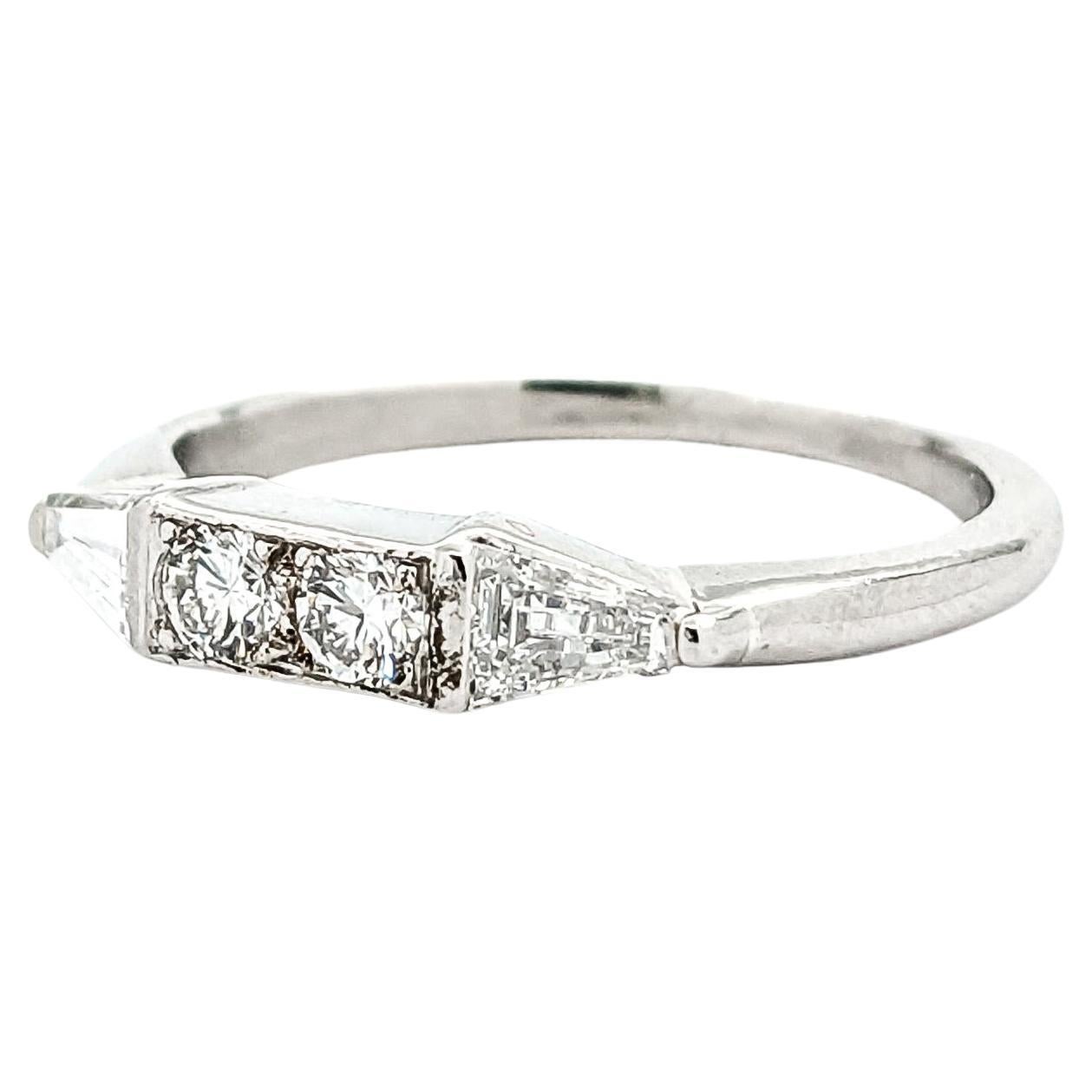 Vintage .50ctw Diamond Ring In Platinum For Sale