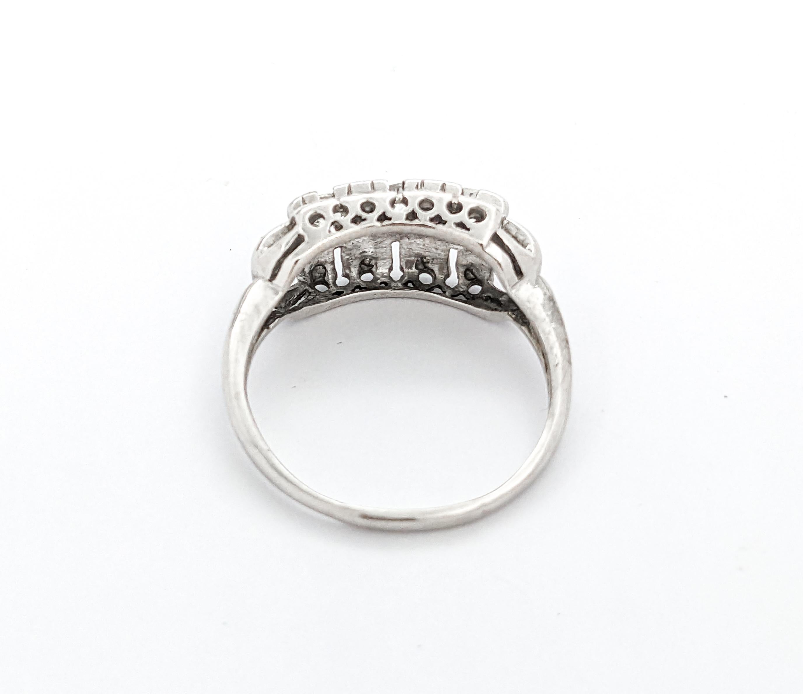 Women's Vintage .50ctw Old Mine Cut Diamond Ring In White Gold For Sale