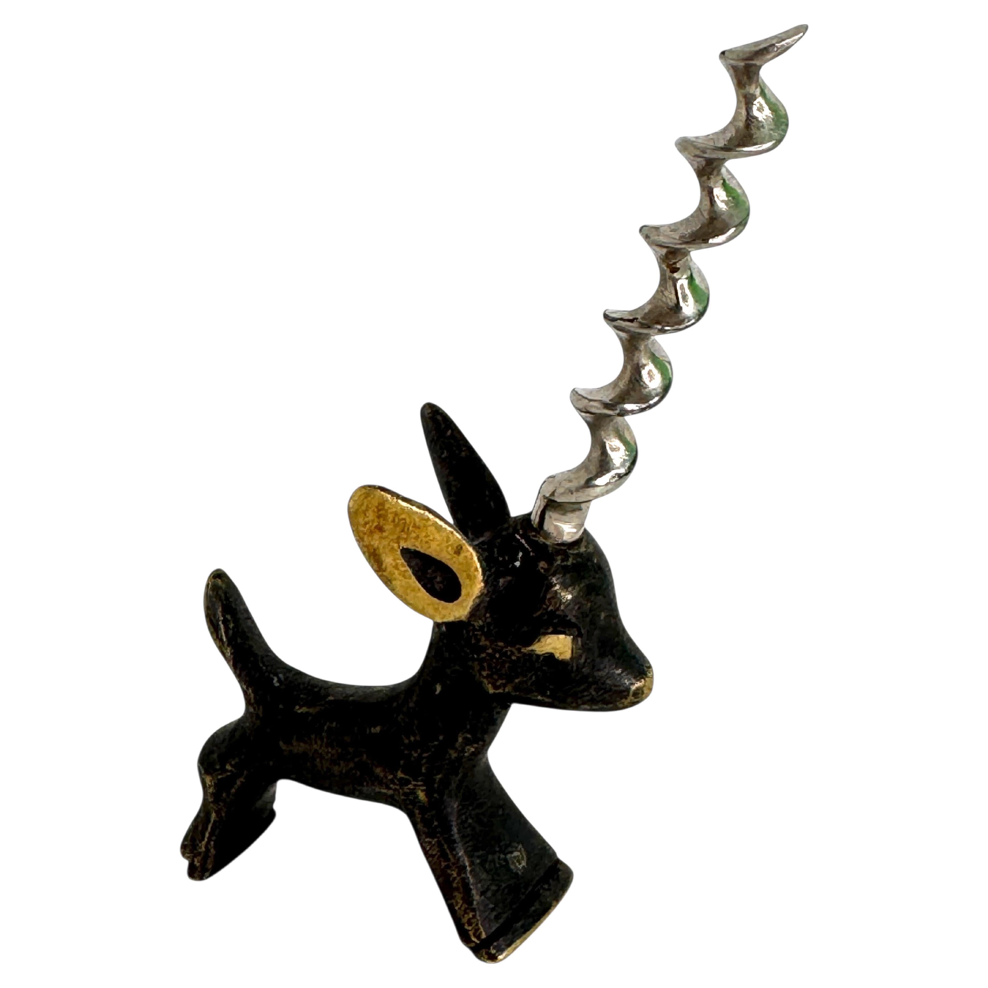 Vintage 50s 60s Vienna Walter Bosse Tire-bouchon Fawn Designé pour Herta Baller en vente