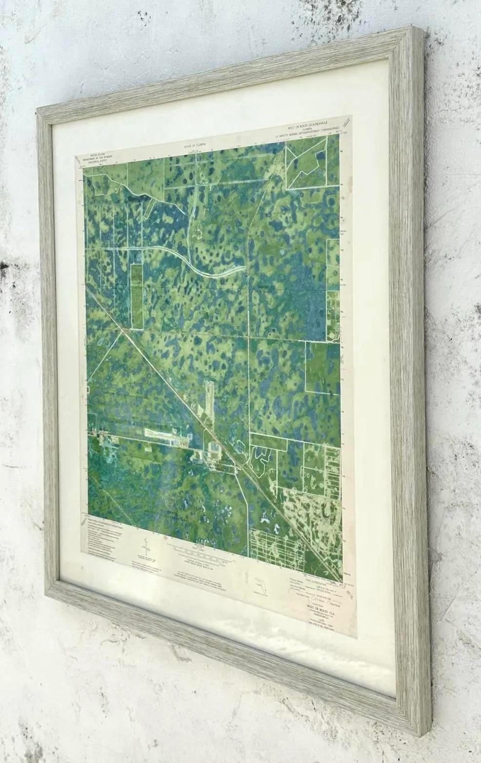 Carte topographique des clés de Floride des années 50 Bon état - En vente à West Palm Beach, FL