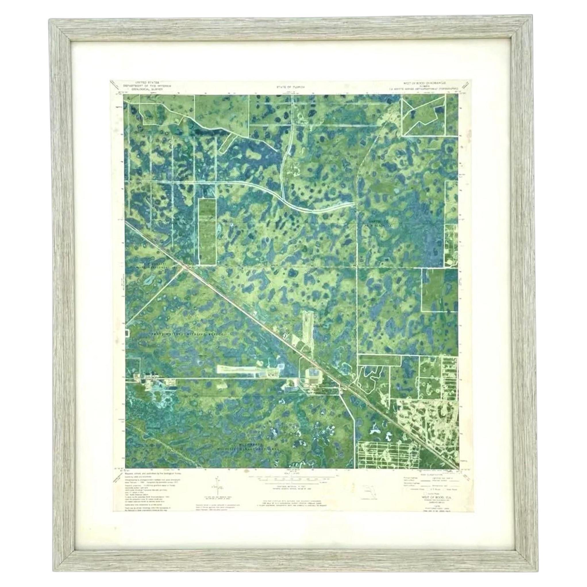 Topographische Karte der Florida Keys aus den 50er Jahren