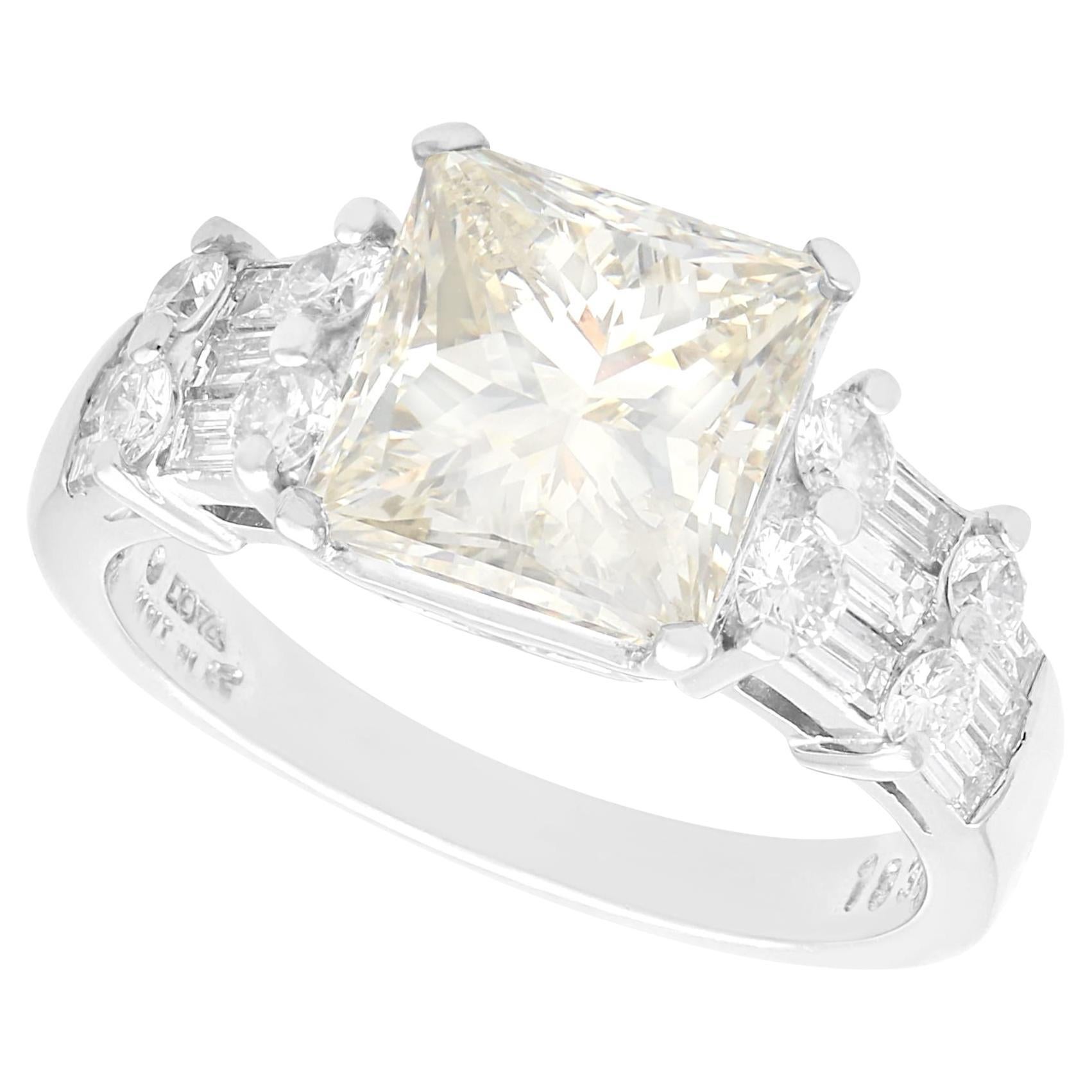 Vintage 5.12 Carat Diamond and Platinum Solitaire Ring