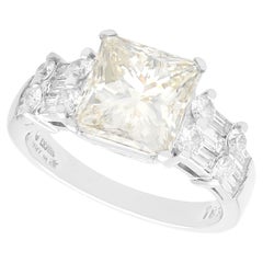 Retro 5.12 Carat Diamond and Platinum Solitaire Ring