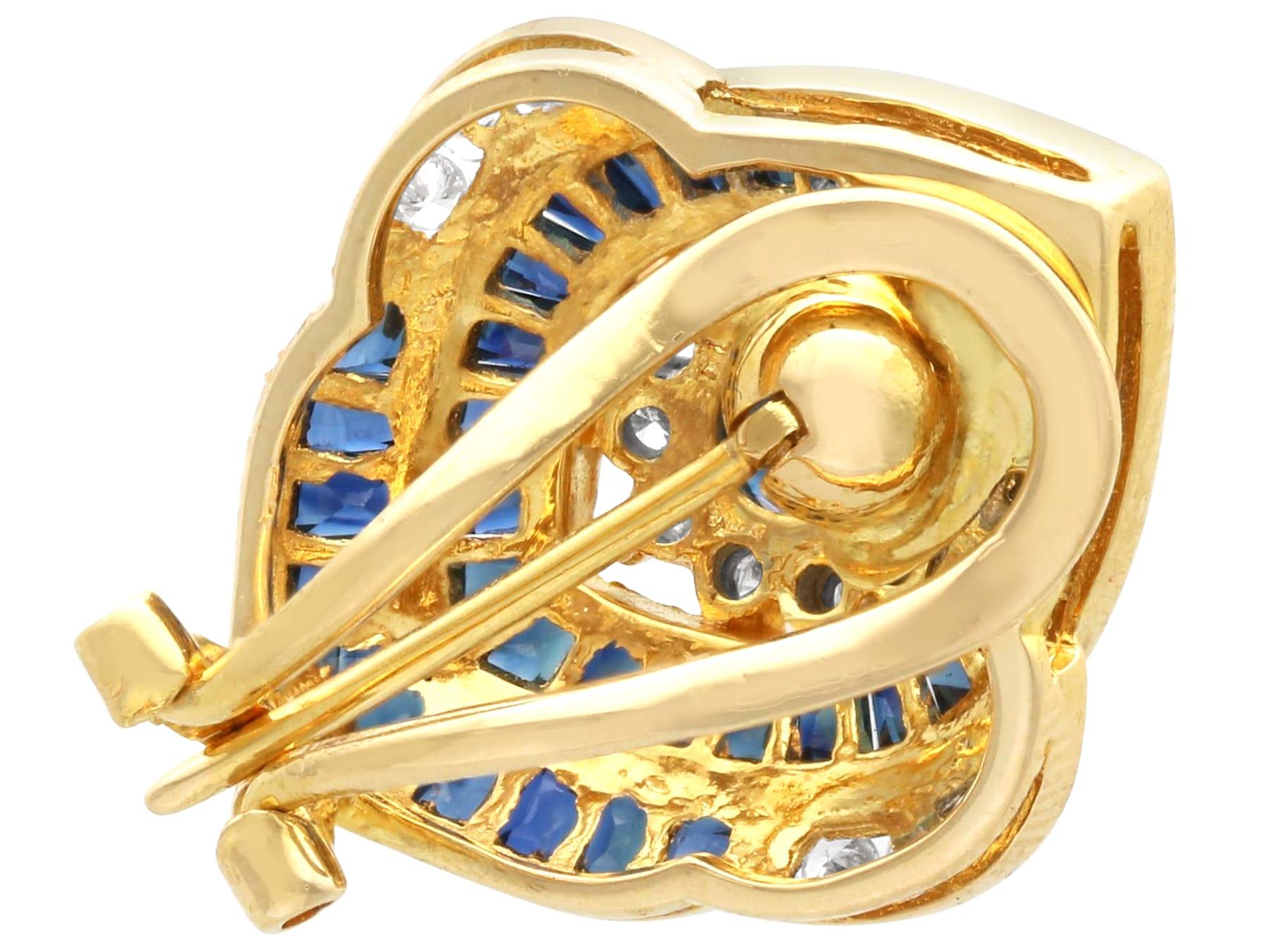 Ohrringe aus 18 Karat Gelbgold mit 5,20 Karat Saphir und 0,90 Karat Diamant im Angebot 1