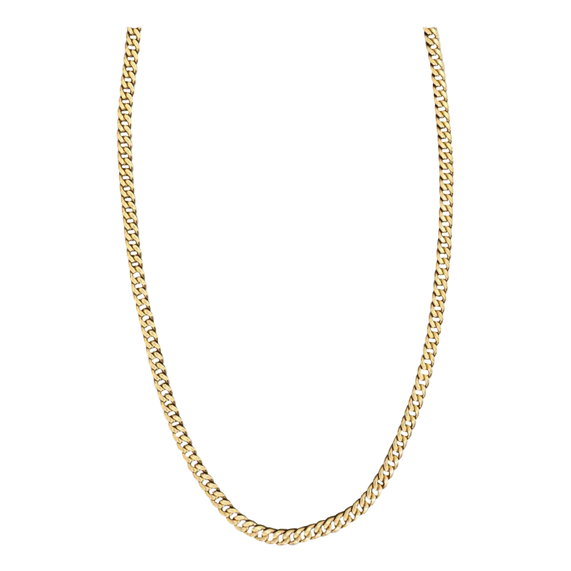 Vintage 5.25mm Cuban Link Chain Solid Gold 14k Italy