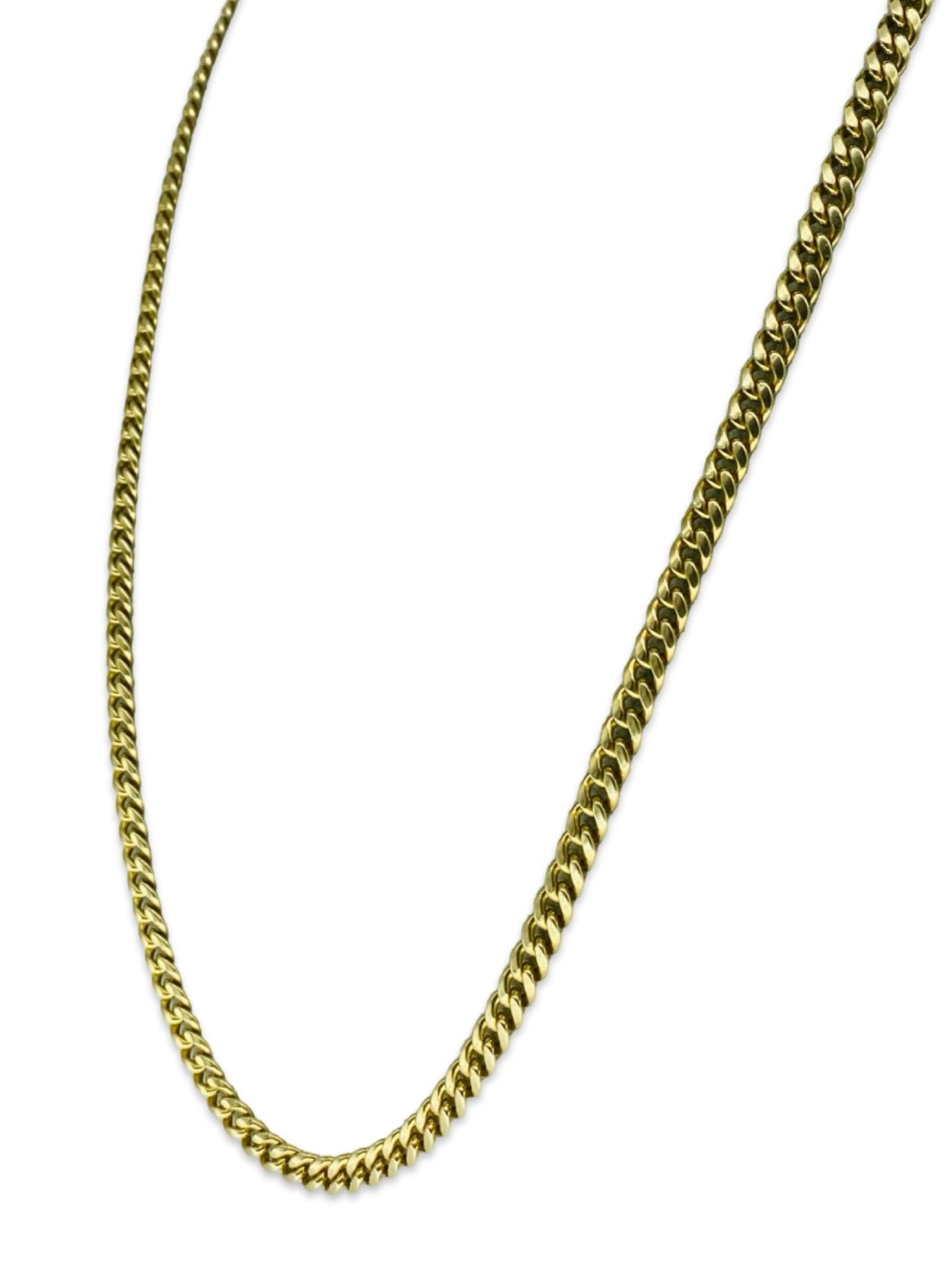 Women's or Men's Vintage 5.25mm Cuban Link Chain Solid Gold 14k Italy For Sale