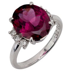 Vintage 5,27 Karat Granat Diamant Platin Ring