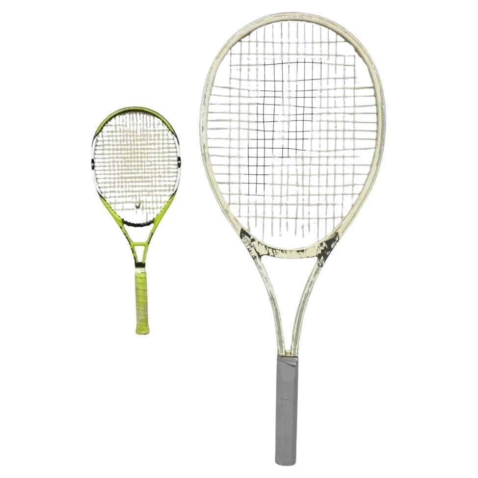 Pre-owned Prince Vintage 53" Oversize  Pop Art Wooden Tennis Racquet Store Display In Brown