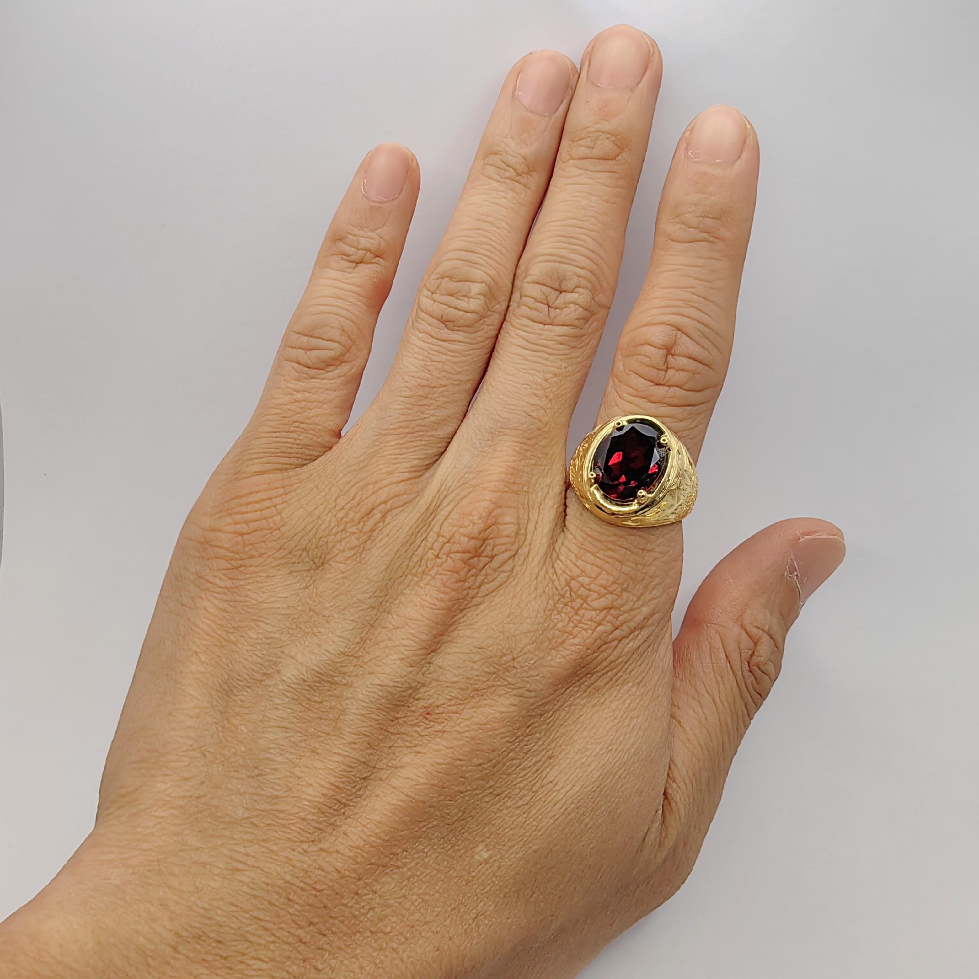 Vintage 5.32 Carat Oval-cut Rubellite Dragon & Phoenix Ring in 14K Yellow Gold For Sale 1