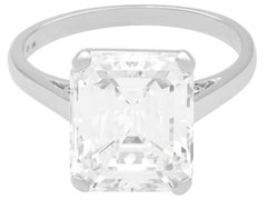 Vintage 5.33 Carat Diamond and Platinum Solitaire Ring