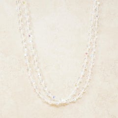 Vintage 54" Aurora Borealis Crystal Beaded Necklace, 1950s