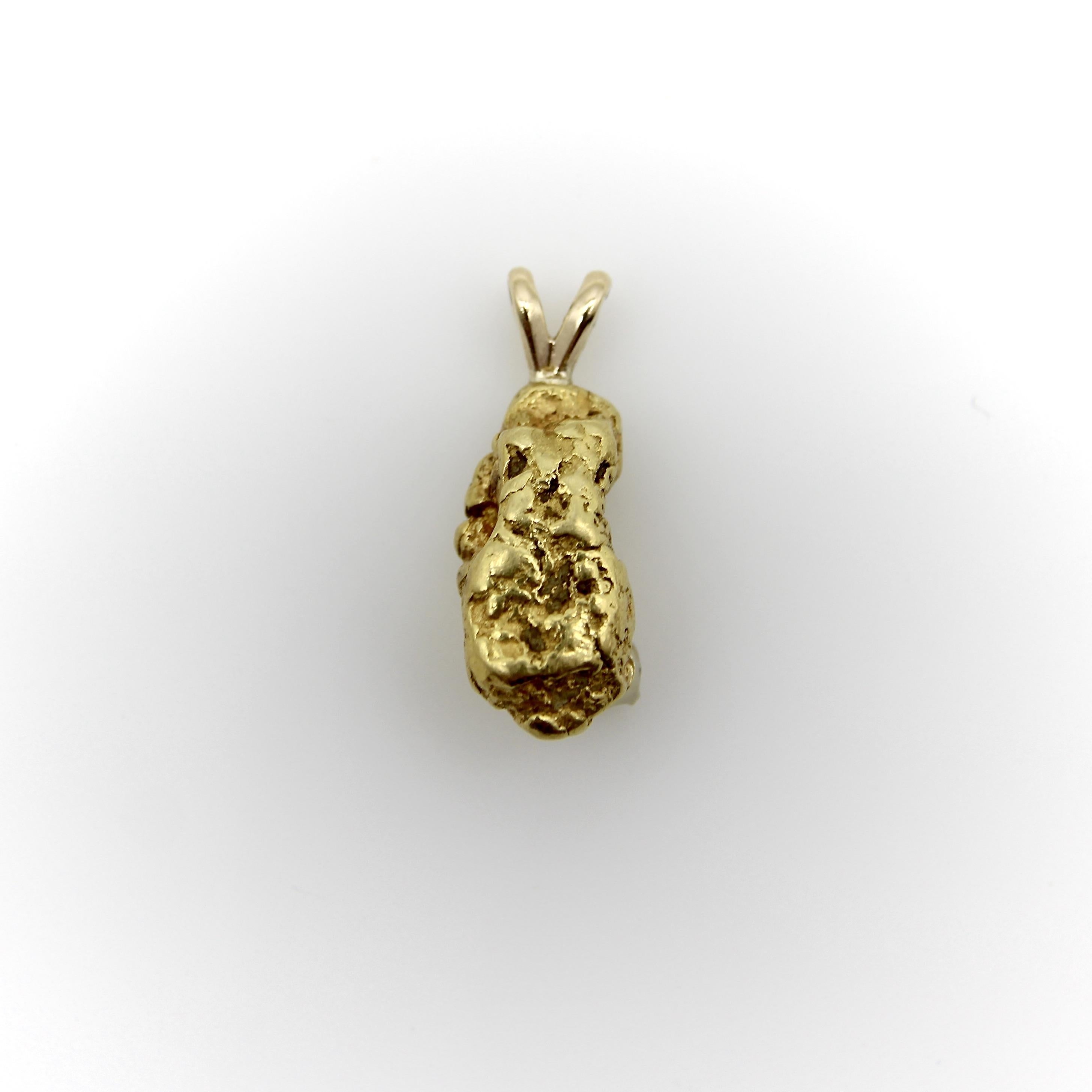 Vintage breloque pépite d'or 22 carats avec diamants 5,5 grammes Bon état - En vente à Venice, CA