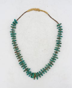 Vintage 55 Stone Untreated Turquoise Nugget Necklace from the Kingman Mine