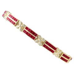 Armband aus 14 Karat Gelbgold mit 5,50 Karat Rubin und 0,45 Karat Diamant, Vintage, um 1990