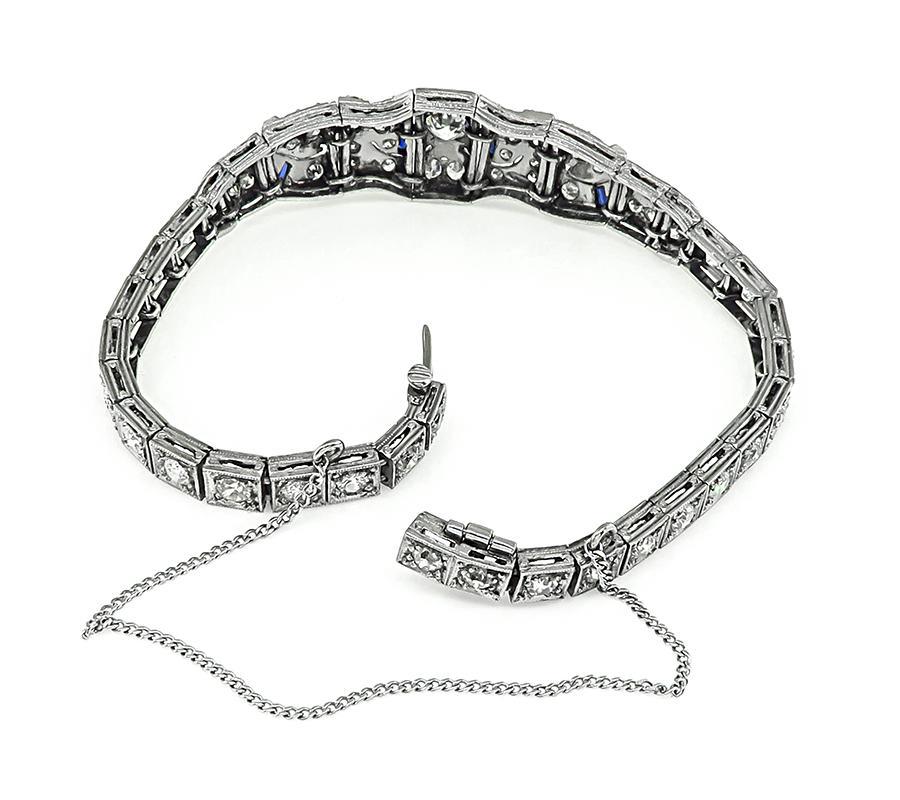 Armband, Vintage, 5.50 Karat Diamant, Saphir im Zustand „Gut“ im Angebot in New York, NY