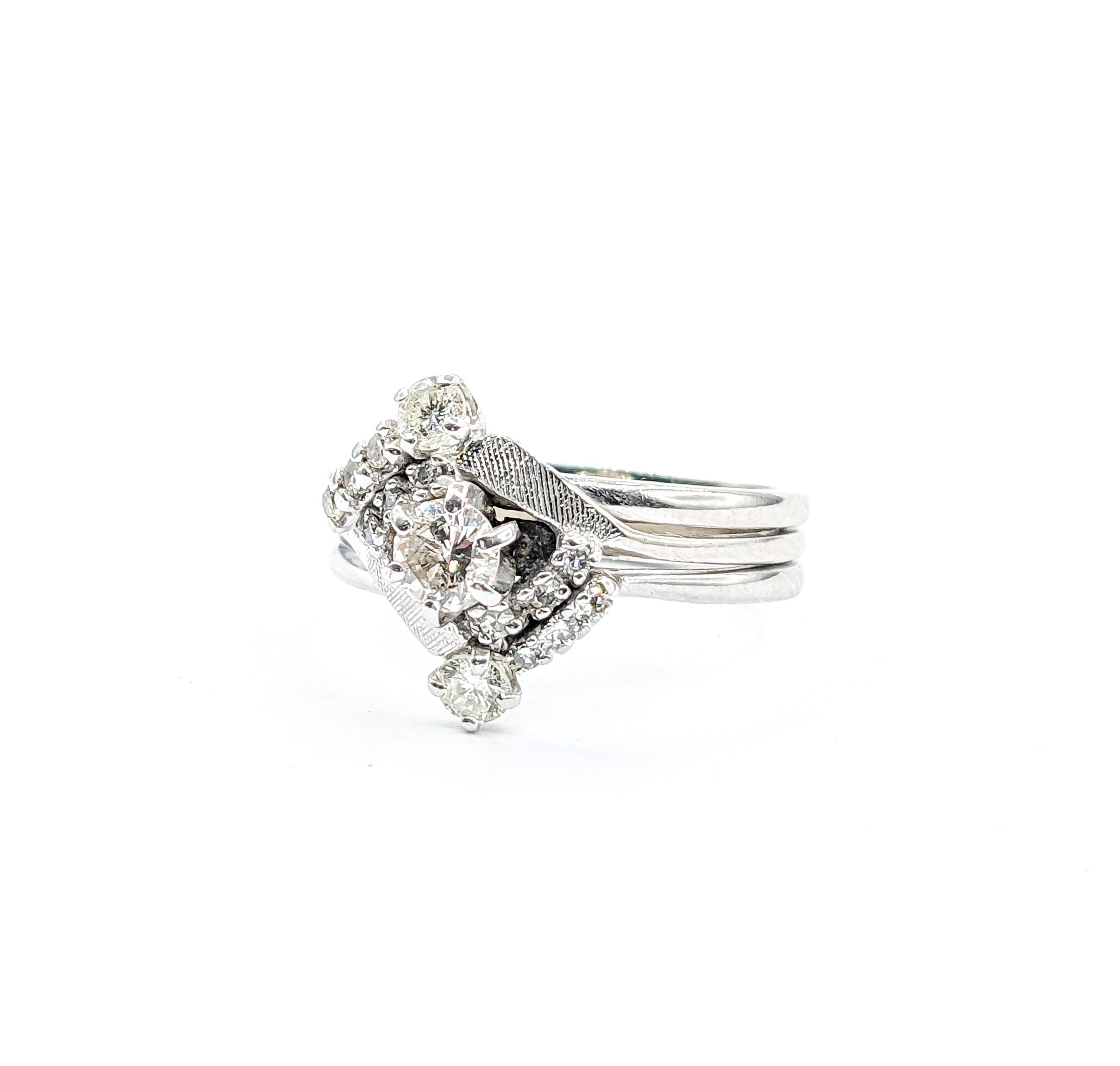 Vintage .55ctw Diamond Ring In White Gold In Excellent Condition For Sale In Bloomington, MN