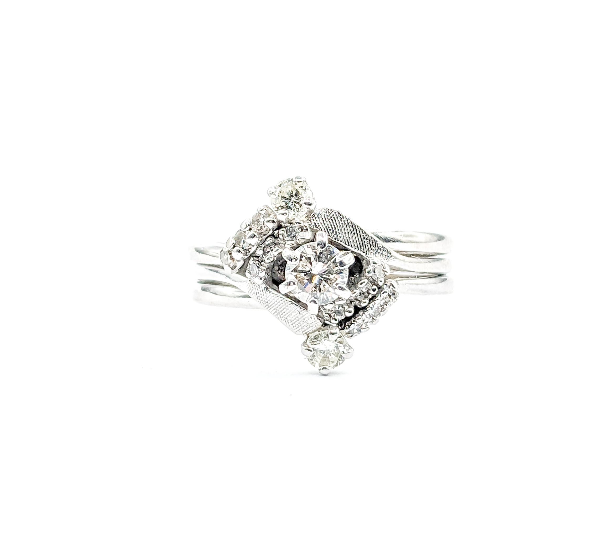 Women's Vintage .55ctw Diamond Ring In White Gold For Sale