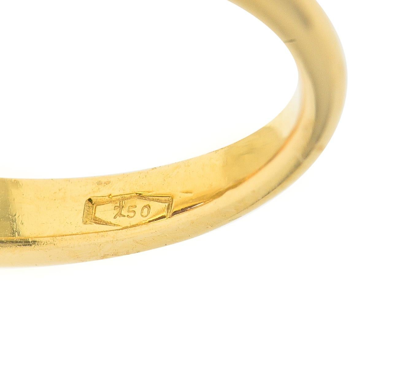 18 Karat Gelbgold Horse Signet-Ring mit 5,70 Karat Rubin-Intaglio AGL 1