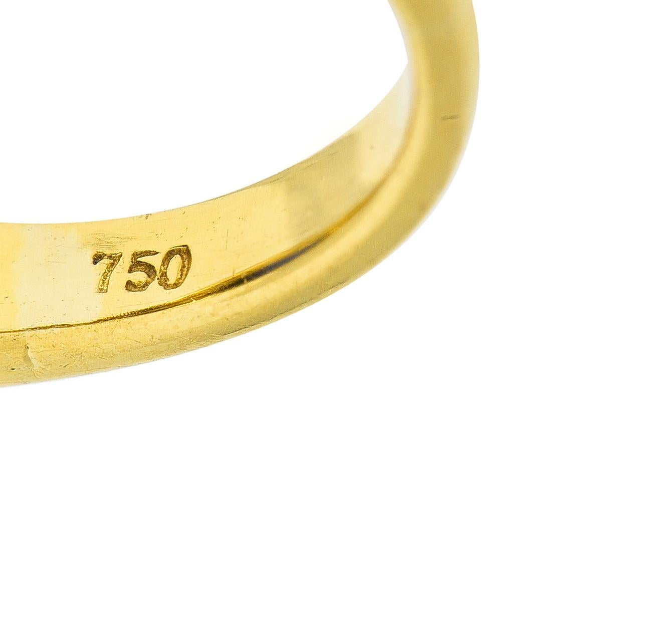 Vintage 5.71 Carats Ceylon Sapphire Diamond 18 Karat Two-Tone Gold Gemstone Ring 2