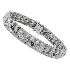 Vintage 5.75ct Diamond Sapphire Bracelet