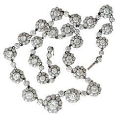 Vintage 58.75cttw Diamond Platinum and 18Kt White Gold Necklace