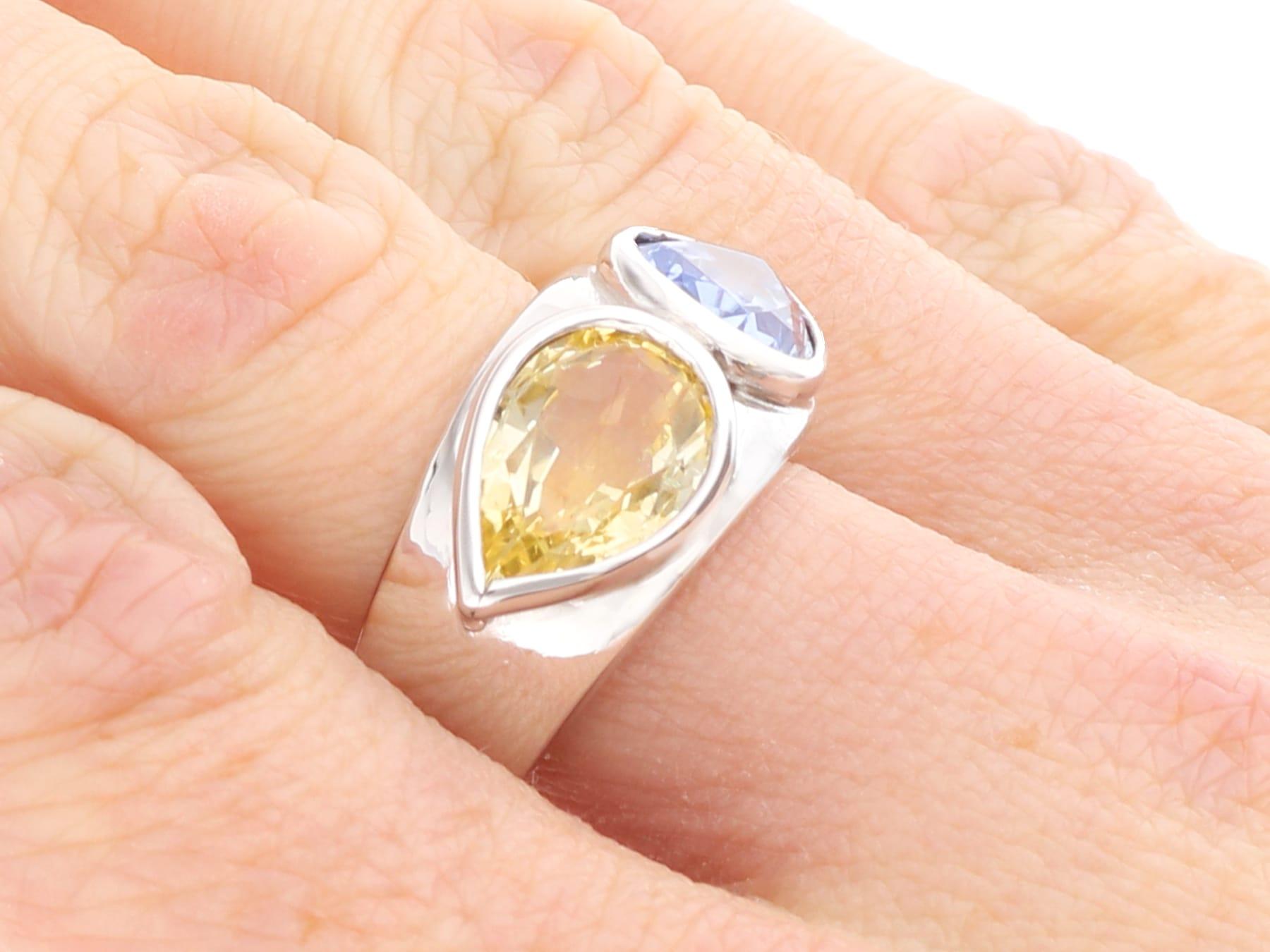Vintage 5,93 Karat Saphir und 18k Weißgold Ring CIRCA 1990 im Angebot 5