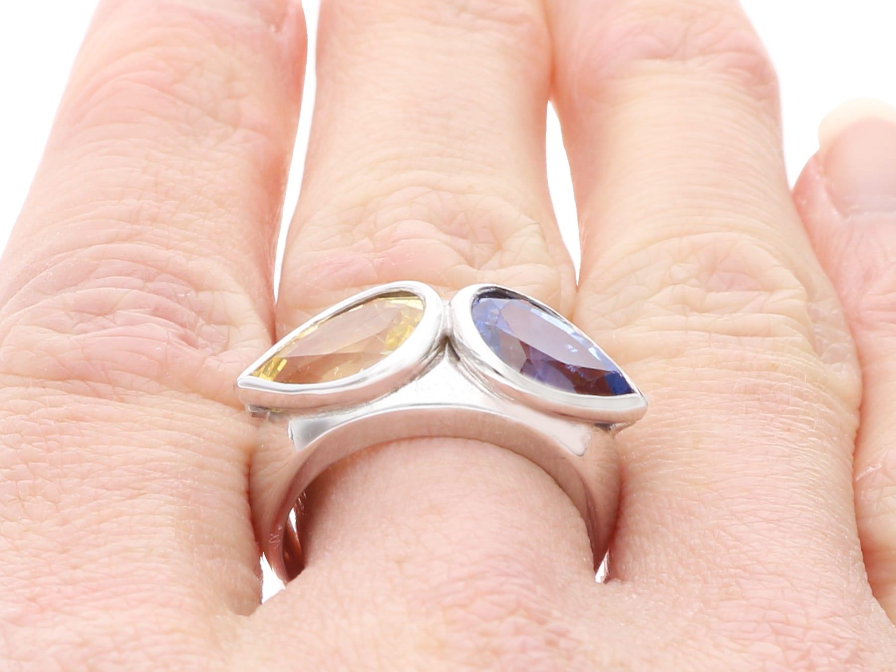 Vintage 5,93 Karat Saphir und 18k Weißgold Ring CIRCA 1990 im Angebot 6