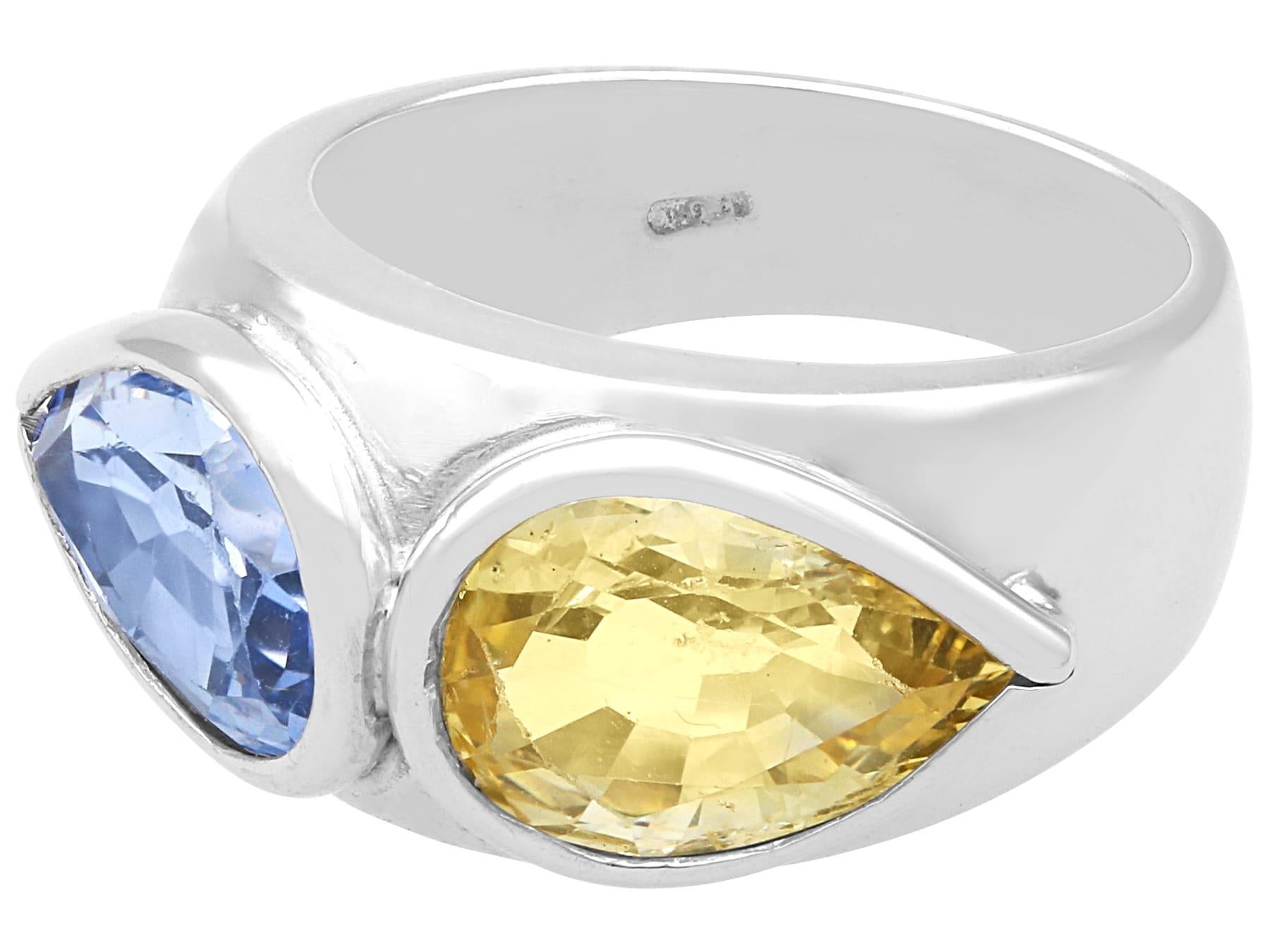 Vintage 5,93 Karat Saphir und 18k Weißgold Ring CIRCA 1990 für Damen oder Herren im Angebot