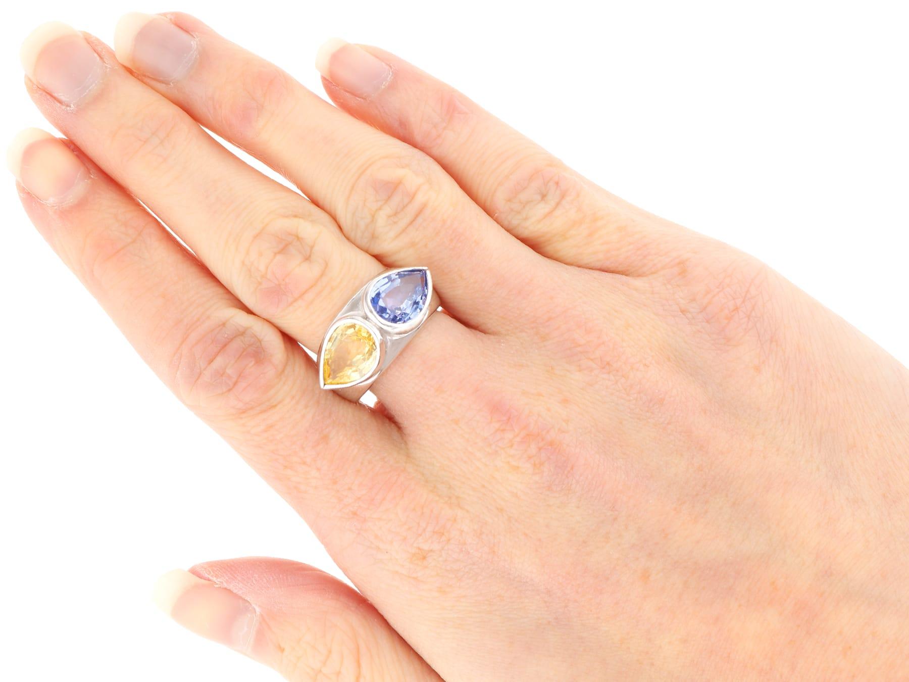 Vintage 5,93 Karat Saphir und 18k Weißgold Ring CIRCA 1990 im Angebot 4